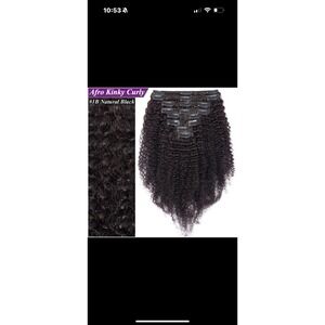 Full Head THICK Afro Kinky Curly Clip In Real Virgin Human Hair Extensions Black